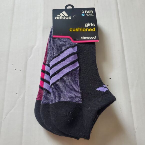 adidas Girl's Climacool Superlite Low Cut Socks (3 Pack) msrp $12 - Picture 1 of 3